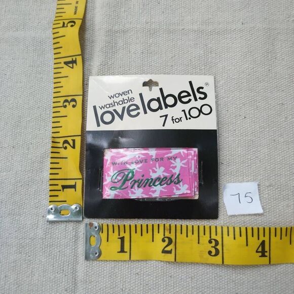7 Vintage Woven Washable Sewing Love Labels With Love for my Princess 76 - Picture 3 of 3
